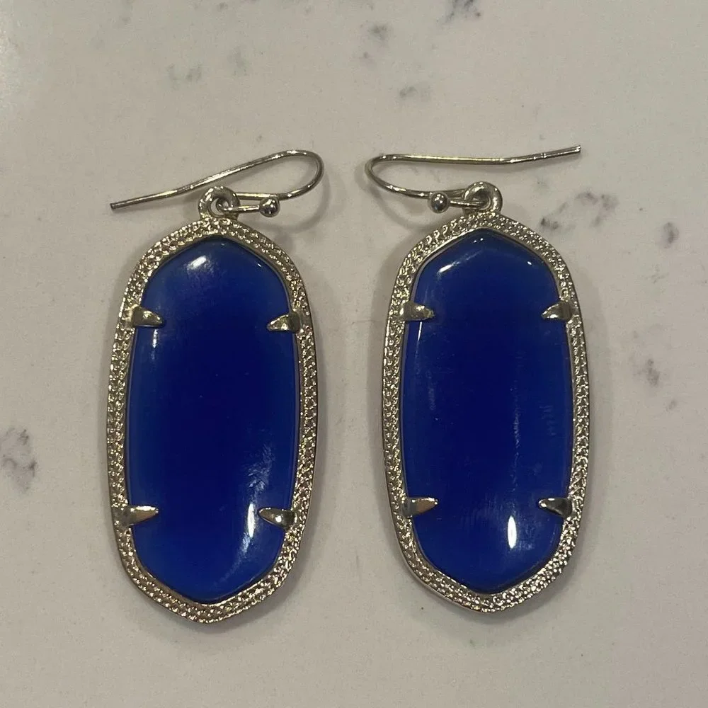 Kendra Scott Elle Earrings cat's eye cobalt blue